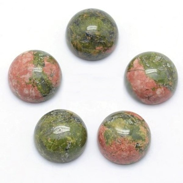 Gemstone Round Cabochon 12mm Natural UNAKITE